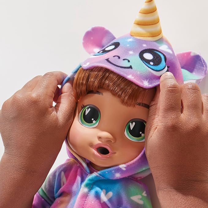 Baby Alive Super BFF Sophia Sparkle Brown Hair Dress Up Baby Doll Playset, 11 Inches, Toys for 3 Year Old Girls & Boys & Up (Amazon Exclusive)