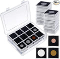 Vicenpal 50 Pcs Silver Dollar Coin Holder Clear Coin Capsules with Foam Gasket Acrylic Organizer Morgan Dollar Collection Case Display Box Plastic Storage Protectors 20/25/30/35/40mm