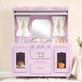 Kids Kitchen playset，Wooden Play Kitchen with Realistic Design，Kids Play Kitchen with Plenty of Play Features，Fine Gift for Ages 3+,Purple