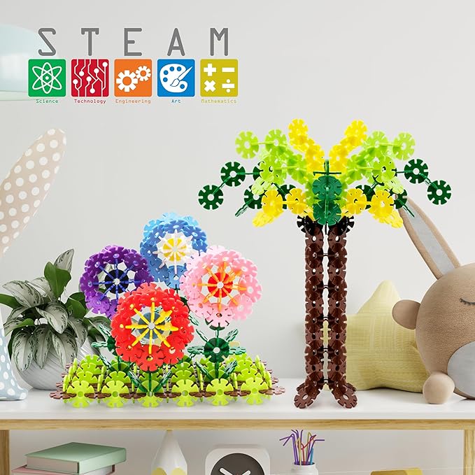 PicassoTiles Building Chip Interlocking Disc Construction Blocks in Green Color STEM Learning Early Education Toy Engineering Playset Child Brain Development for Toddlers Girls Boys Kids Age 3+ PTF108