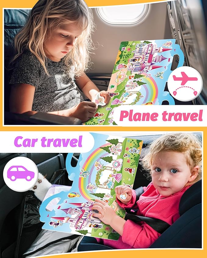 Reusable Sticker Book for Toddlers 2-4 Years, Stickers for Kids, Toddler Craft Activities, Toddler Travel Toys Ages 2+ Boy Girl Birthday Gifts