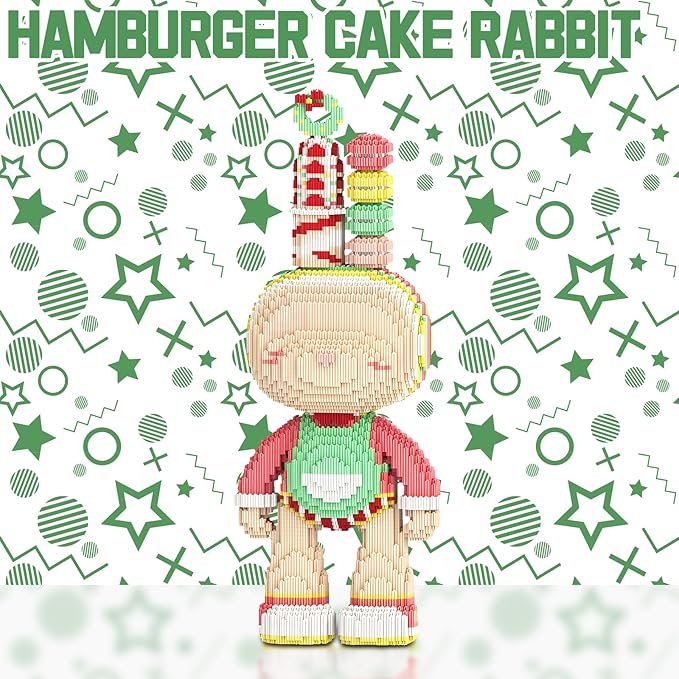 Rabbit Animal Micro Building Blocks Set for Adults Cute Large Sets Toys Gift Kids 7550 Pieces 55cm High Series