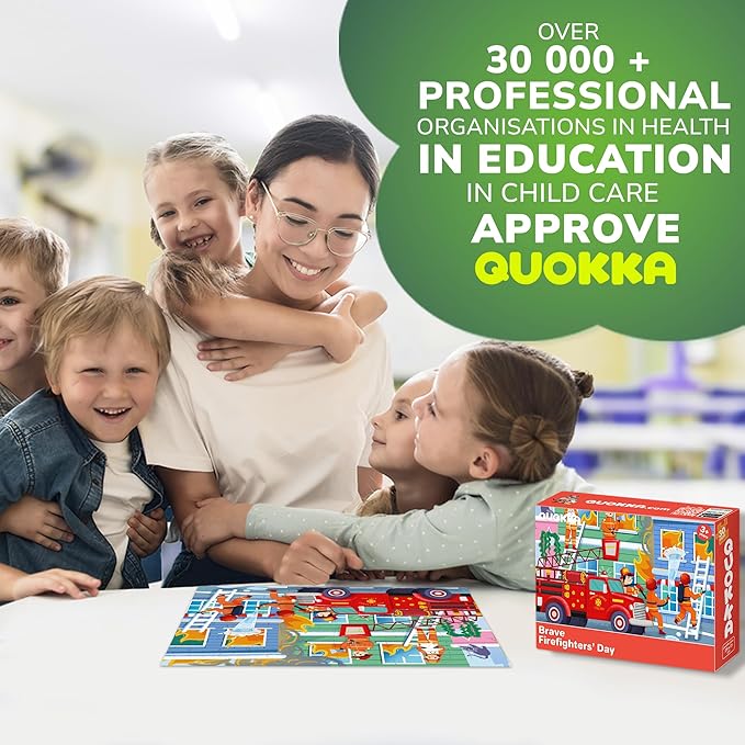 QUOKKA Puzzles for Kids Ages 3-5 - 30 Pieces Puzzles for Toddlers 2-4 - Firefighters Learning Jigsaw Puzzles for Kids 4-6 Years Old - Educational Toys for Boy and Girl
