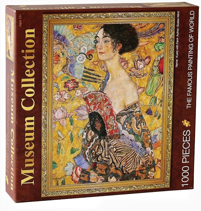 Moruska Lady with Fan by Gustav Klimt Jigsaw Puzzle 1000 Piece Art Puzzles for Adults