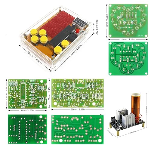Soldering Practice Kit 5in1 DIY Classic Game Music Tesla Coil Audio-Light Control Red Heart-Shaped Clapping Sound Control Kit Plug-in Circuit Kit Learn Soldering Kit for Beginners (5IN107)