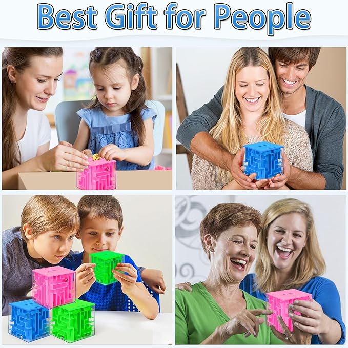 YongnKids 6-Piece Money Maze Plastic Puzzle Boxes, Portable 3D Brain Teasers Game, Educational Toy for Kids & Adults - Challenging Sphere Puzzle, Gifts for Game Lovers, Party Favors