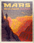 MyPuzzle Mars: Melas Chasma, Vintage Poster - Premium 100 Piece Jigsaw Puzzle for Adults