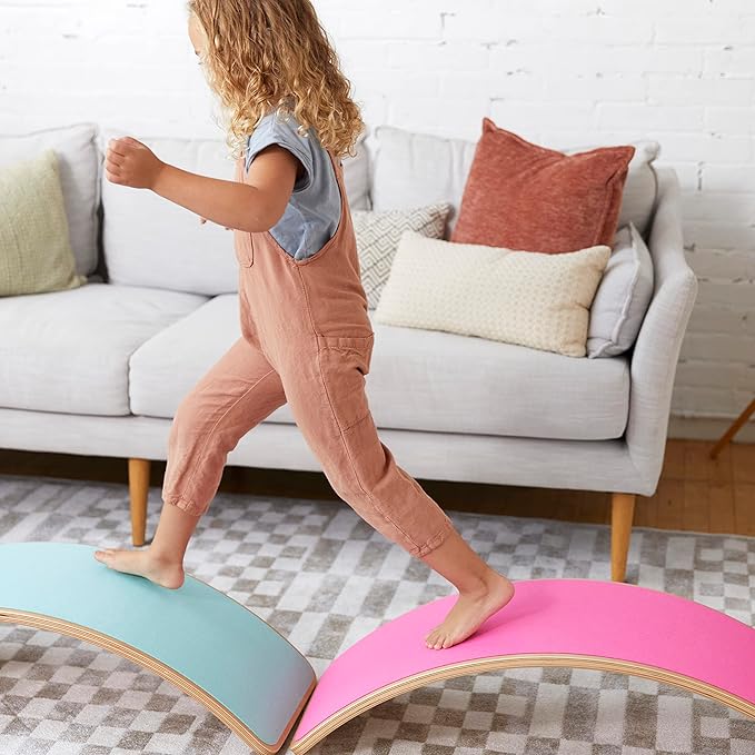 ECR4Kids Balance Board with Felt Base, Montessori Toy, Seafoam