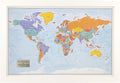Push Pin Travel Maps - Customizable Blue Oceans World with Textured White Frame- 27.5" x 39.5" - 8 Handcrafted Frame Options - Made in USA - Ideal for Adventurous Travelers