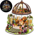 DIY Miniature House Kit, Wooden Garden Mini House with Furniture & LED Light, Creative Dollhouse Kit, Model Building Kit for Adults, Kids (Hanging Garden)