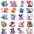 Watercolor Puppy and Kitten Temporary Tattoos for Kids, 10 Sheets Cute Watercolor Dog Cat Pet Tattoos Birthday Party Supplies Gifts Decoration