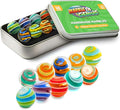 Marble Genius Collectors Marbles, Ribbons, 16mm (⅝ Inch), 10 Handmade Glass Marbles, Gifts for Marble Lovers, Gifts for Kids Ages 3+