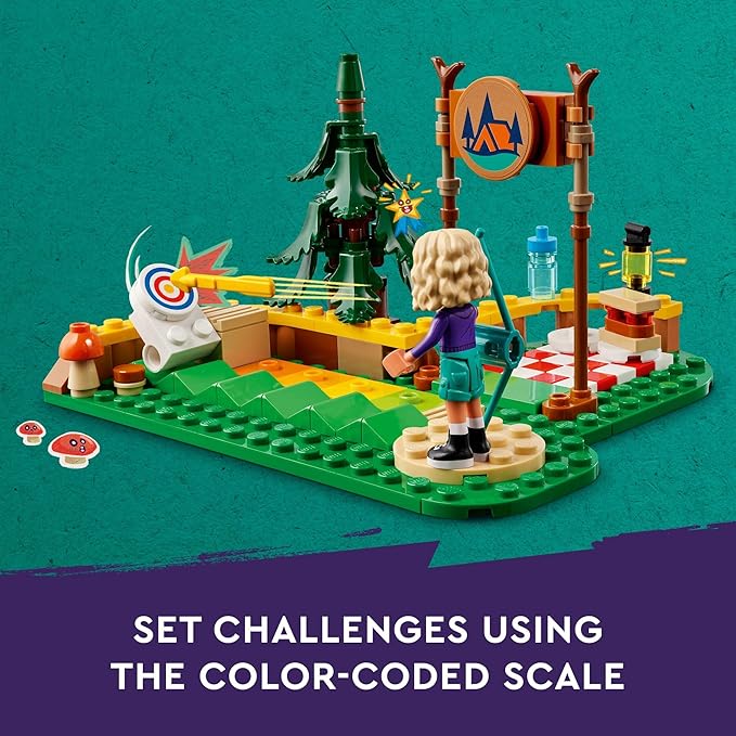 LEGO Friends Adventure Camp Archery Range Toy, Archery Set for Kids with Toy Bow and Arrows, Adventure Building Playset for Girls and Boys Ages 6 Years and Up, 2 Mini Dolls and a Raccoon Figure, 42622