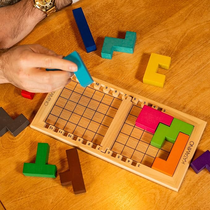 Katamino | The Original Wooden Pattern Building Puzzle Game for Kids and Adults | Over 500 Pentomino Combinations | Award Winning Kid Friendly Strategic Brain Game | Ages 6+ | 1-2 Players | 10 Min