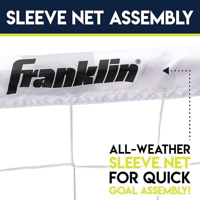 Franklin Sports Kids Soccer Goal Set - Portable Backyard Youth Soccer Goals - 2 Mini Soccer Goals with Ground Stakes - 54" x 36",Black