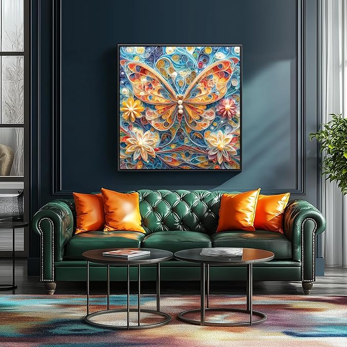 500 Piece Jigsaw Puzzles for Adults - Butterfly Quilling Art Puzzle, 20x20 Inch Challenging Adult Puzzles, Unique Artistic Brain Teaser for Solo & Family Game Night
