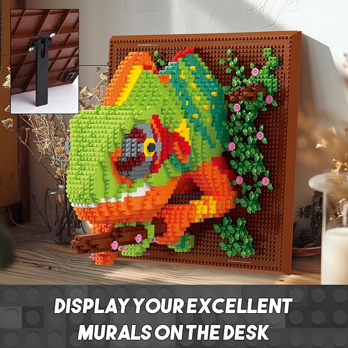 Chameleon Micro Mini Building Block Sets for Adults, No Compatible with Lego, 3D Animals Wall Art Kits for Home Wall Decor & Table Display, Creative Toy Gifts for Kids Teens Boys Girls (2688 PCS)