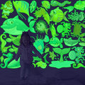 Glow in The Dark Ocean Fish Stickers, 36 PCS Glowing Luminous Sea Life Animals Wall Decals Under The Sea Ceiling Stickers for Kids Boys Girls Bedroom Nursery Playroom Party Room Decor