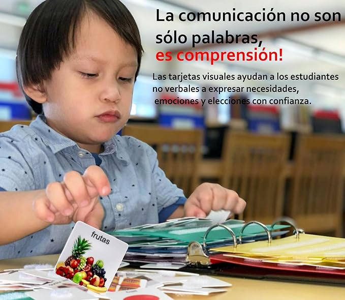 Smile4Autism Loose Visual Picture Cards, Receptive and Expressive Language, Speech Articulation Therapy, ASD, ADD, ADHD, Apraxia, & Stroke Patients (Small Laminate, Spanish Looose Lami)