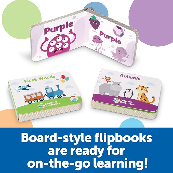 Learning Resources Skill Builders! Toddler Flipbook Library, 3 Pieces, Ages 2+, Educational Toys, Alphabet Learning, Toddler Learning Books, Toddler Activity Book