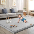 Baby Play Mat for Floor Tummy Time Nursery Rug Muscle Mat Area Playroom Rug Tatami 4'11x3'28" Memory Foam 1.3" Thick Crawling For Babies,Toddlers, Infants, Kids(Light Gray)