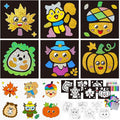Cinrobiye 24 Set Fall Foil Art Craft Kits DIY Leaves Animals Painting Kits Art Paper Coloring Activity for Autumn Classroom Home Party Favors Thankgiving Birthday Goodie Bags Gifts Prizes (Fall)