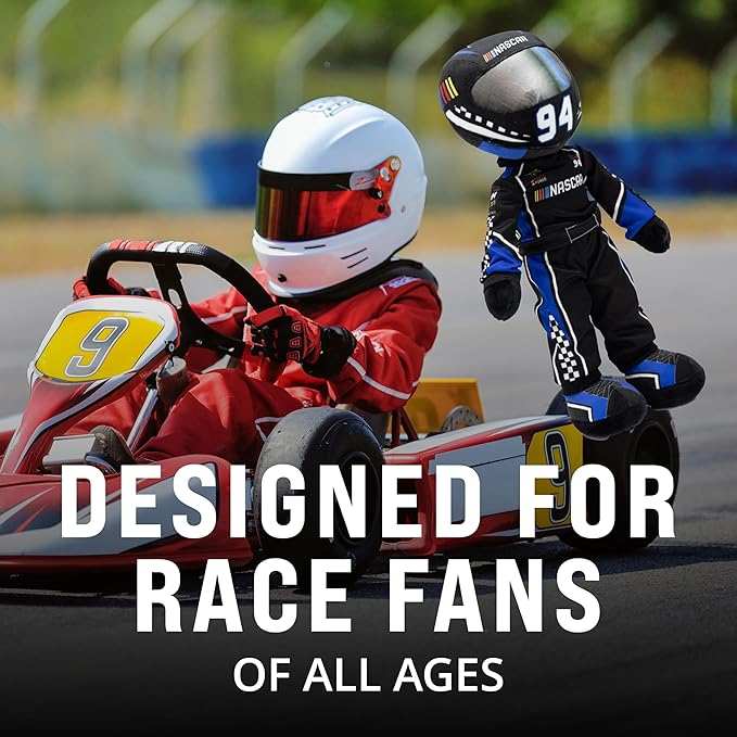 Playtime by Eimmie NASCAR-Themed Soft Baby Doll, 14-Inch Plush Racing Rag Doll for Kids, Scotty Speedster Plush Figure, Fabric Stuffed Toy for All Ages