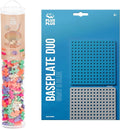 PLUS PLUS 240 Piece Interlocking Building Blocks for Kids, Open Ended Connecting Toys, STEM Bin Mini Manipulatives - Pearl Mix Play Tube & Baseplate