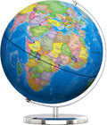 SOUNDANCE 13 Inch World Globe with Stable Heavy Metal Base, Educational Globe for Kids Learning, Large Globes Lamp with Colorful HD World Map Details, LED
