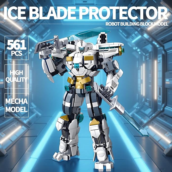 Ice Warrior Mech Building Blocks Sets Transforming Mech Robot Building Kits Mech Action Figures Model Toys Gift for Adults Kids Teens 561 PCS