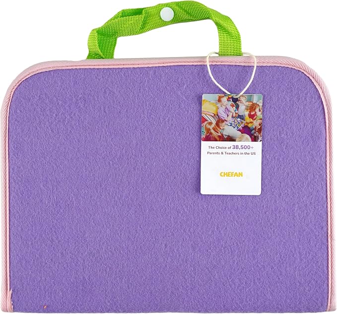CHEFAN 2 Pack Felt Board for Kids, Portable Travel Storyboard, Preschool Activity Play Kits, Board Only, Blue&Purple