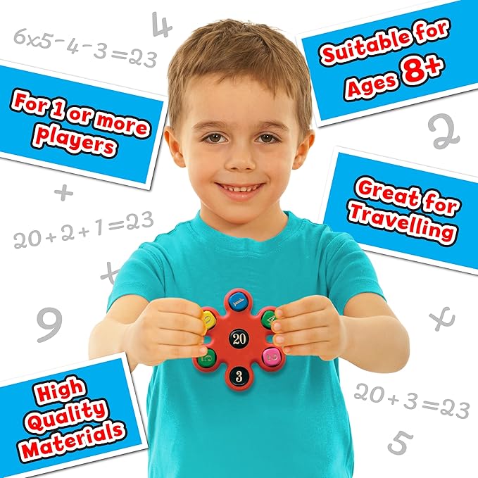 Math Fidget Toys for Kids 8–12, Math Magic Mixer Educational Games with Dice and Score Pad, Handheld Games for Kids, Fidget Game Math Manipulatives