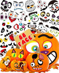 Oomloid Halloween Pumpkin Stickers for Kids, 88 Funny Face Pumpkin Decorating Kit, Halloween Crafts Games Halloween Pumpkin Painting Kit for Halloween Party Decorations