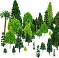 Mixed Model Trees, 29pcs, 1.5-6 inch(4-16 cm), Ho Scale Bushes, Diorama Supplies, Plastic Trees for Projects, Model Train Scenery with No Bases