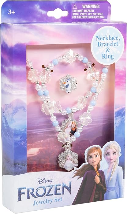 LUV HER Girls Jewelry Set - Dress Up Toy Jewelry Box Set with Bead Necklaces, Bracelets, and Rings - Frozen Play Accessories - Ages 3+