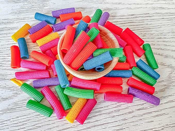 2 Cups of Rainbow Pasta Sensory Bin Filler for Sensory Table -