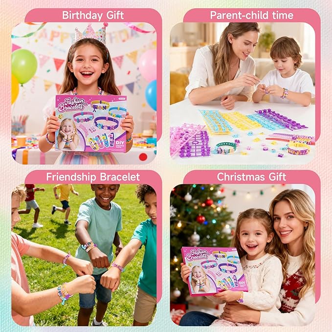 Art & Craft Kits Friendship Bracelet Making Kit 12 Sets - DIY for Girls and boys Ages 5 6 7 8-12, Creative Arts Crafts Christmas & Birthday Present Party Gifts