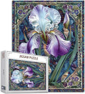 Christal White Iris Jigsaw Puzzles for Adults 1000 Pieces,Celtic Background Artwork Jigsaw Puzzle 27 x 20 Inches Colorful DIY Puzzles for Home Decoration, Family Puzzle Perfect for Game Nights