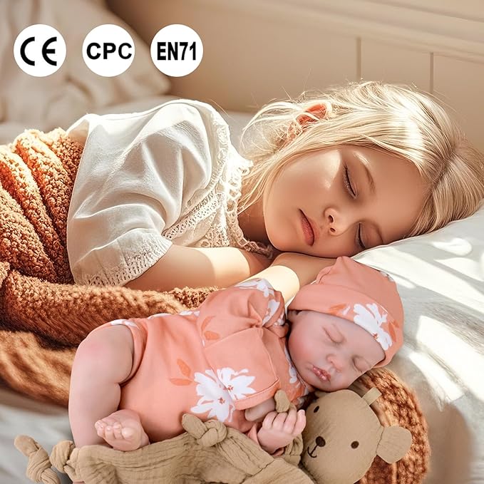 Aori Lifelike Reborn Baby Dolls Realistic Reborn Dolls 20 Inch Weighted Newborn Girl Doll with Cloth Body and Sleeping Eyes for Girls Age 3 and Gift Giving