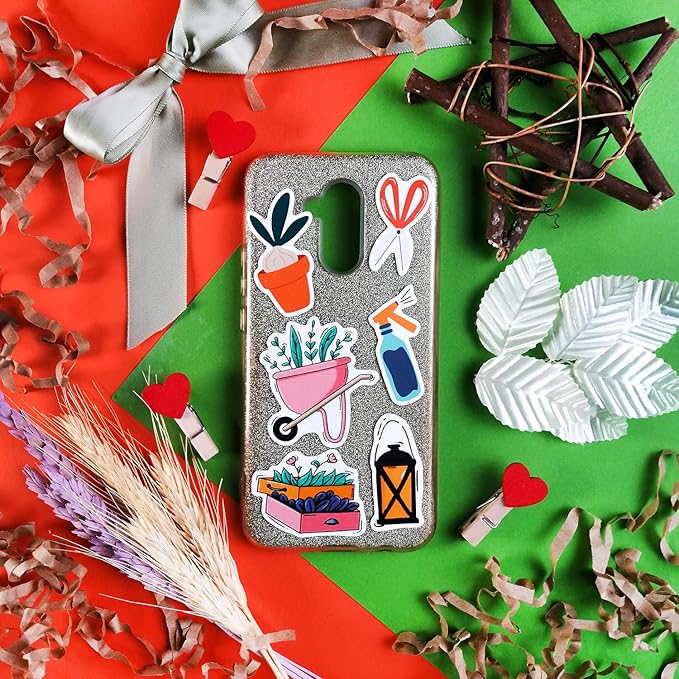 BulbaCraft 100Pcs Garden Stickers, Gardening Stickers for Scrapbooking, Garden Party Favors, Planting Gardening Gifts for Girls, Gifts for Women & Men