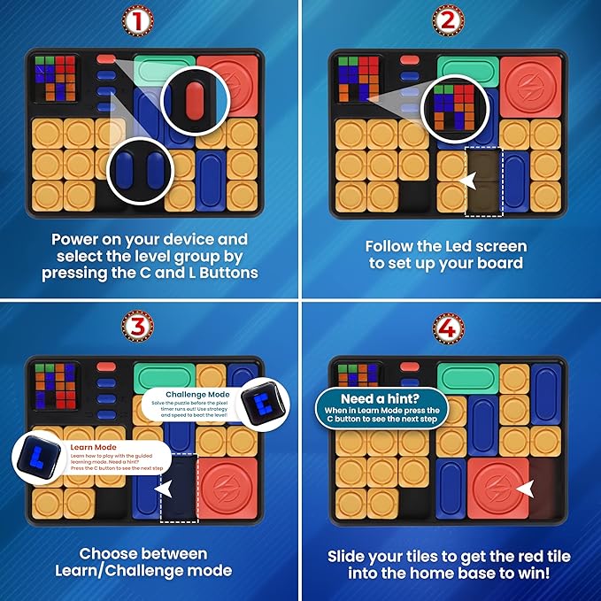 Point Games Super Slide Puzzle Game, Handheld Electronic Games for Kids, STEM Learning - Brain Teaser - IQ Puzzles Toy, Travel Toys & Great Gift, 530 Challenges for Boy & Girl, Ages 8+