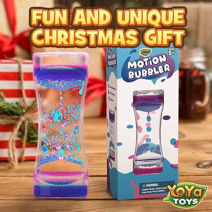 YoYa Toys Liquimo - Liquid Motion Bubbler 1 Pack - Sensory Fidget Toy for Kids & Adults - Hourglass Bubble Timer - Visual Desk Toy for Focus, Relaxation & Stress Relief
