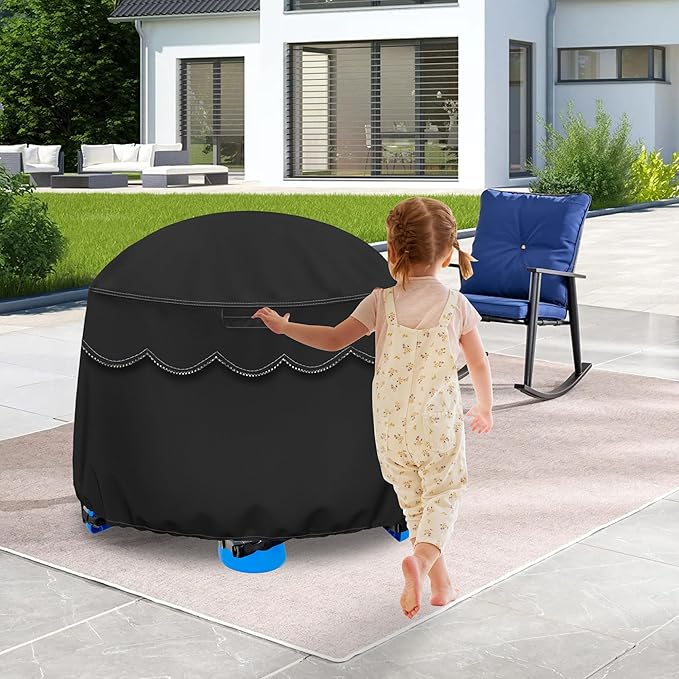 Kids Water Table Cover Fit Little Tikes Fish 'n Splash Water Table, Waterproof Dust Proof Outdoor Toys -Cover only,34"Dx20"H (Black)
