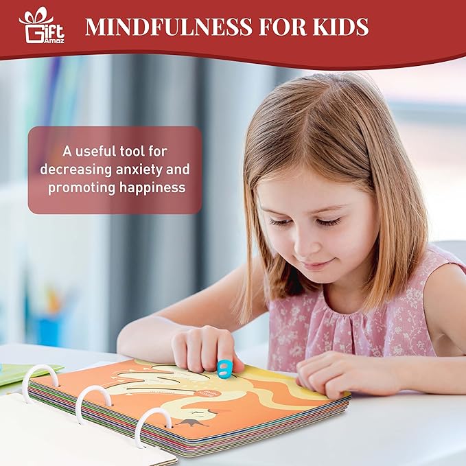 Mindful Maze Boards, Calming Toys for Kids, Finger Path Breathing Boards, Calming Corner Items Kids Social Emotional Learning, Mindfulness Sensory Cardboard Birthday Toys Box for Kid 3+