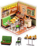 Rolife Super Creator Series, DIY Mini Hong Kong Bites Cafe Dollhouse House Kit, Bulid Scenary for Action Collectible Figures, Creative Gifts for Women Adults