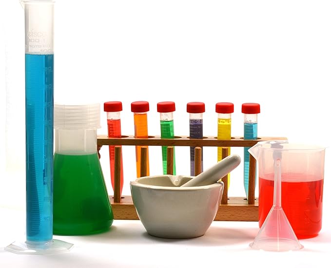 EISCO The Wizard's Potion Set - Plastic Edition - Labware Set for Home Experiments and Potion Making - Premium Polypropylene Flask, Beaker, Cylinder, Test Tubes