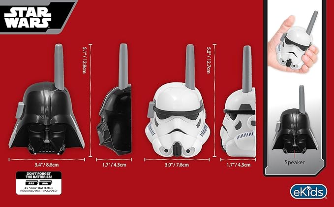 eKids Star Wars Darth Vader and Storm Trooper Walkie Talkies for Kids