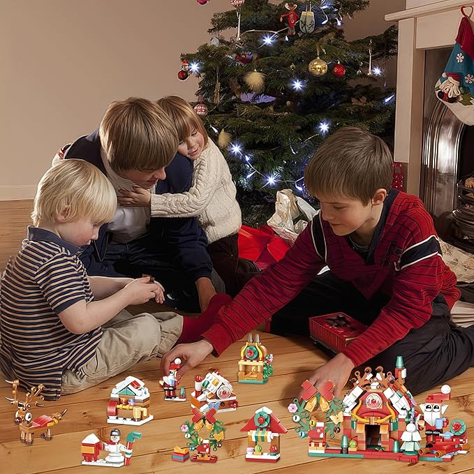 24-Day Building Block Countdown Calendar 2024 for Kids and Adults 24 Days of Building Fun with 12-in-1 Surprise Models