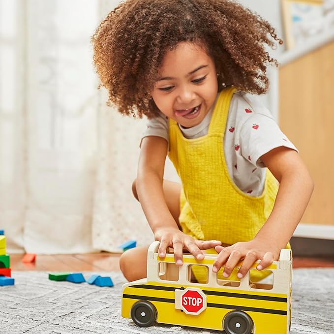 Melissa & Doug School Bus Wooden Play Set with 7 Play Figures