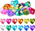 Hicarer 30 Pieces Diving Gem Pool Toys Colorful Big Diamond Pirate Treasure Diving Gems Acrylic Heart Gemstones Summer Beach Underwater Swimming Toys for Kids Swimming Party Favor Pool Training Gift